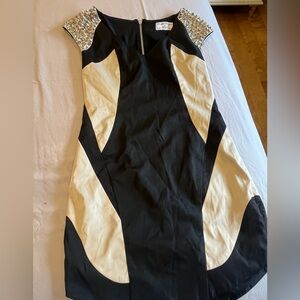 Premonition studded shoulder dress, midi length